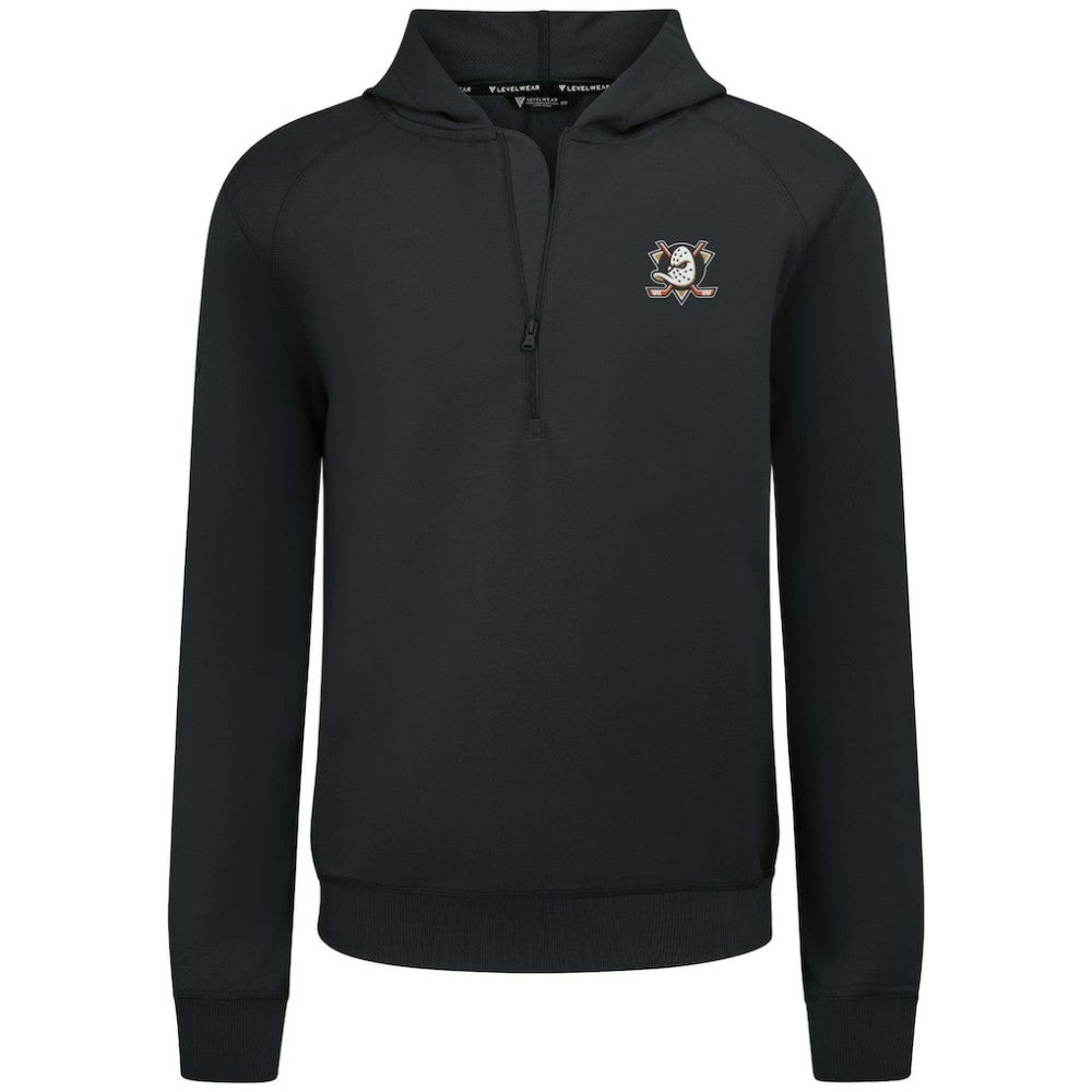 Anaheim Ducks - Levelwear Technic Quarter-Zip Pullover Hoodie Black