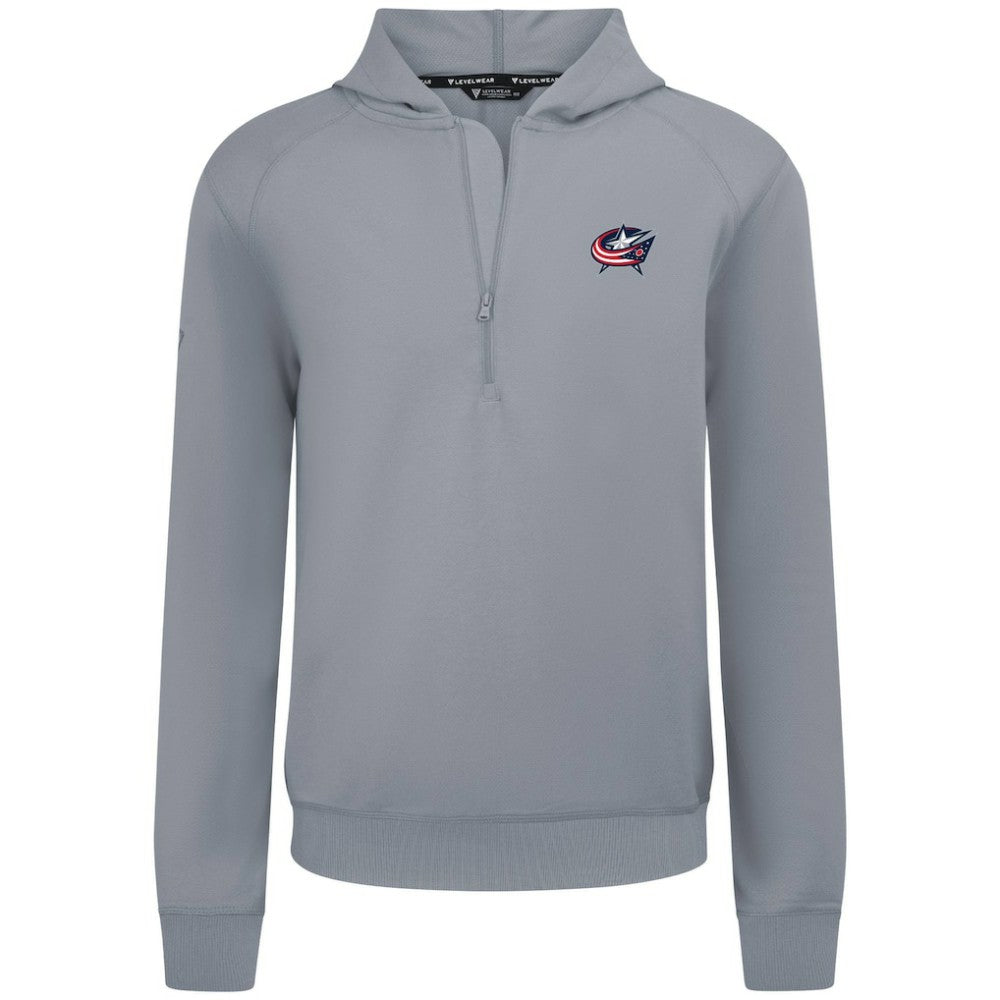 Columbus Blue Jackets - Levelwear Technic Quarter-Zip Pullover Hoodie Gray