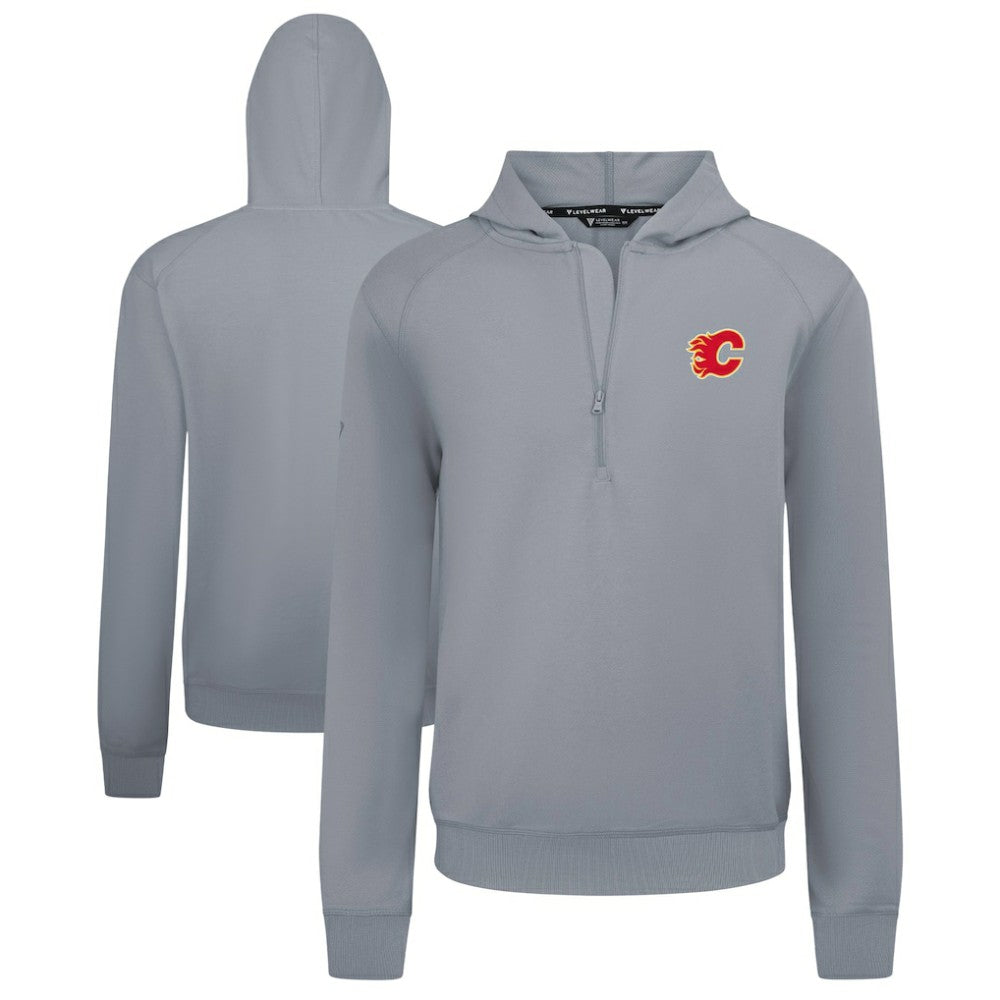Calgary Flames - Levelwear Technic Quarter-Zip Pullover Hoodie Gray