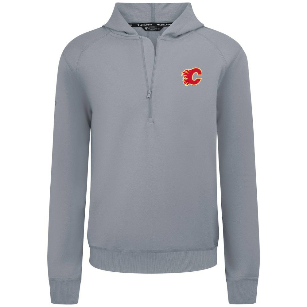 Calgary Flames - Levelwear Technic Quarter-Zip Pullover Hoodie Gray