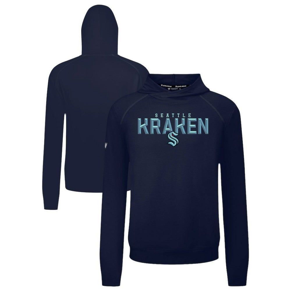 Seattle Kraken Levelwear Mandate Carve Tri-Blend Pullover Hoodie Deep Sea Blue