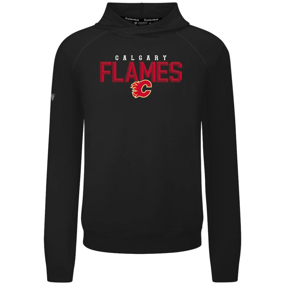 Calgary Flames - Levelwear Mandate Carve Tri-Blend Pullover Hoodie Black