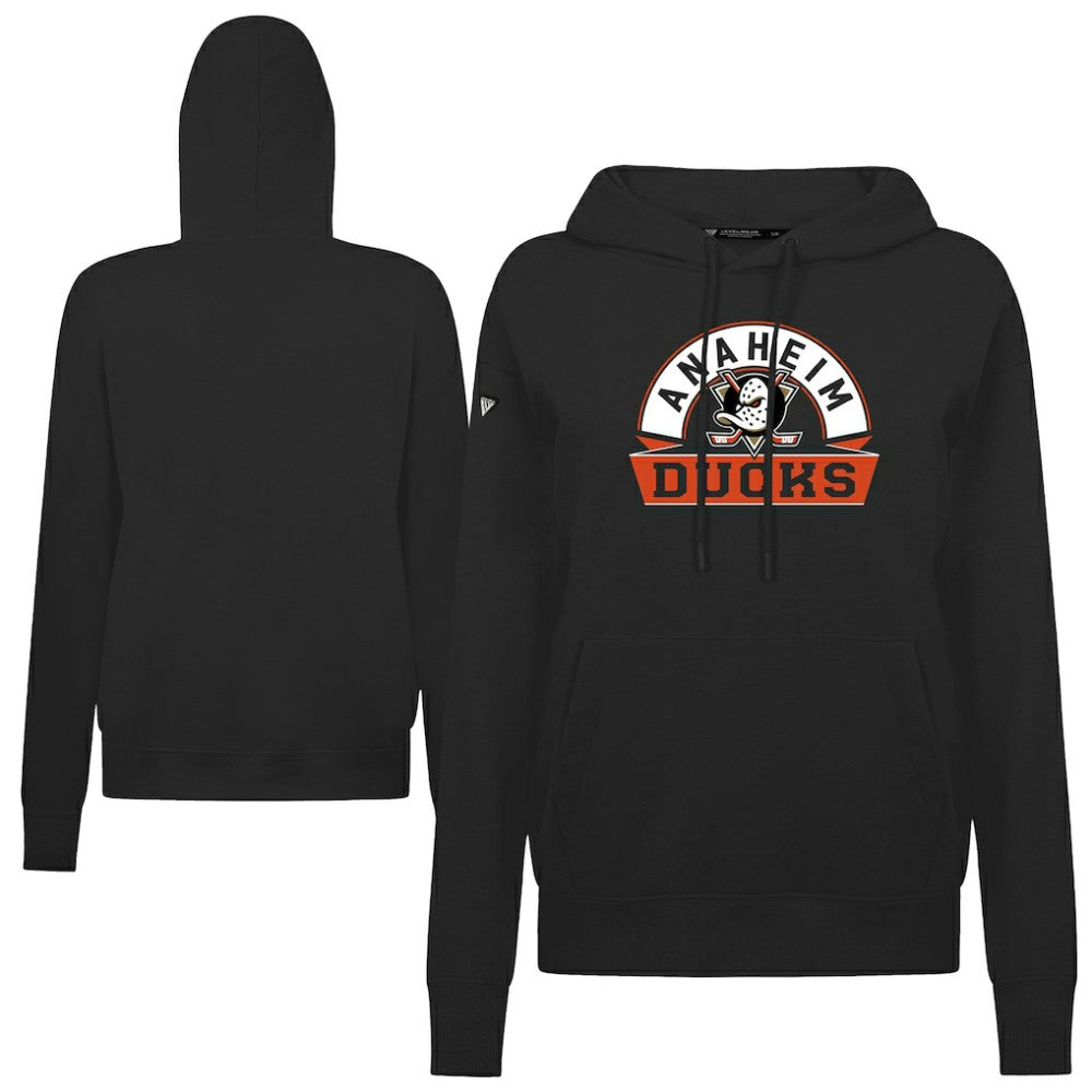 Anaheim Ducks - Levelwear Women's Adorn Banner Arch Pullover Hoodie Black
