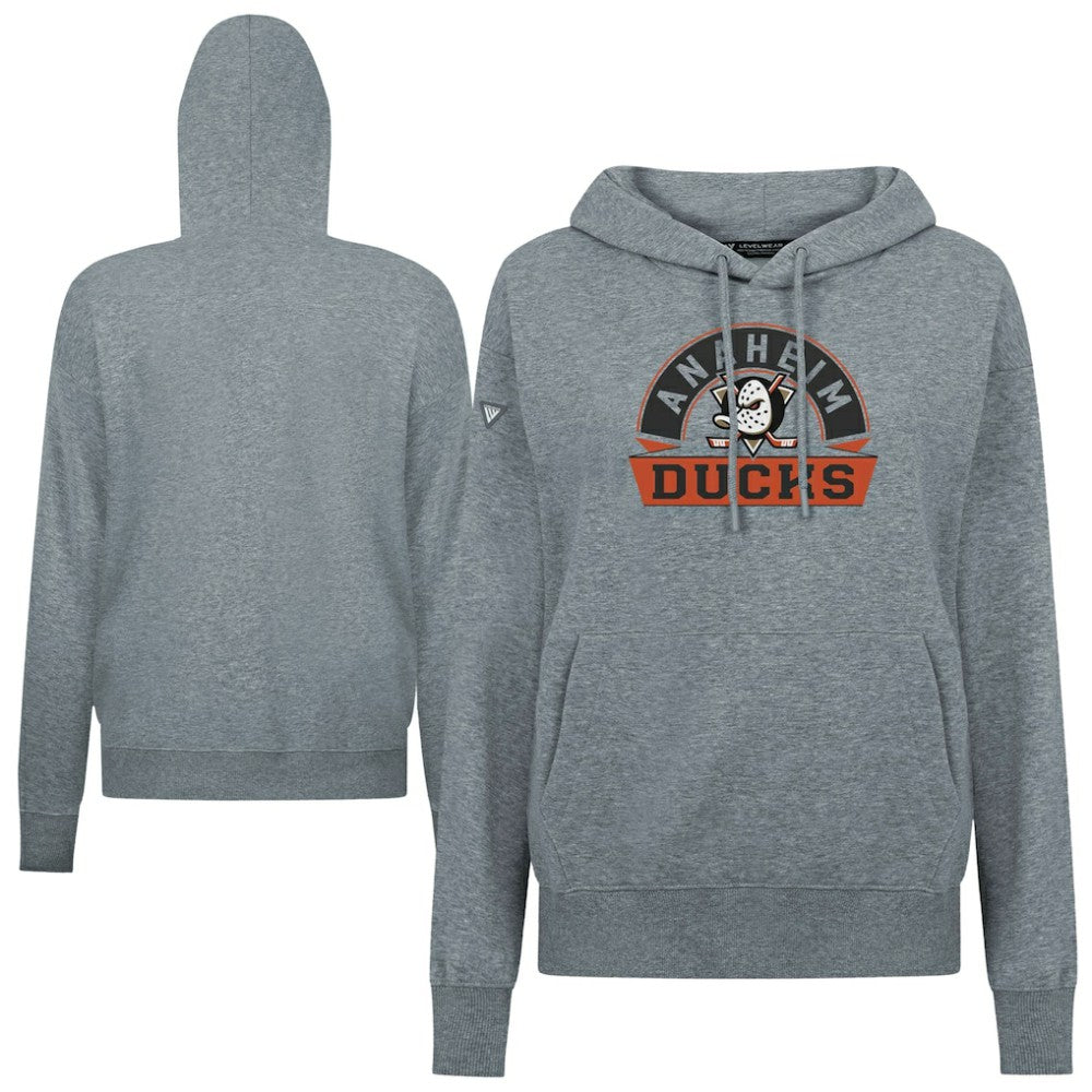 Anaheim Ducks - Levelwear Women's Adorn Banner Arch Pullover Hoodie Gray