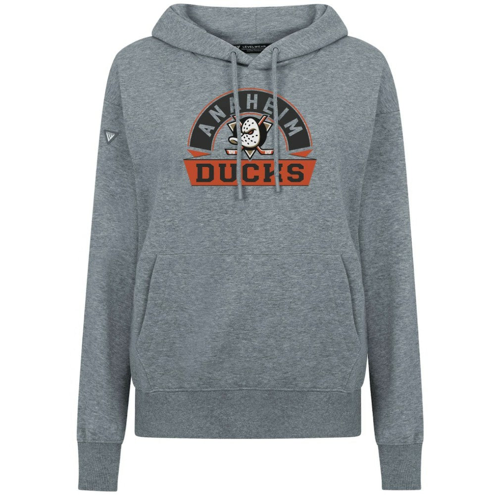 Anaheim Ducks - Levelwear Women's Adorn Banner Arch Pullover Hoodie Gray