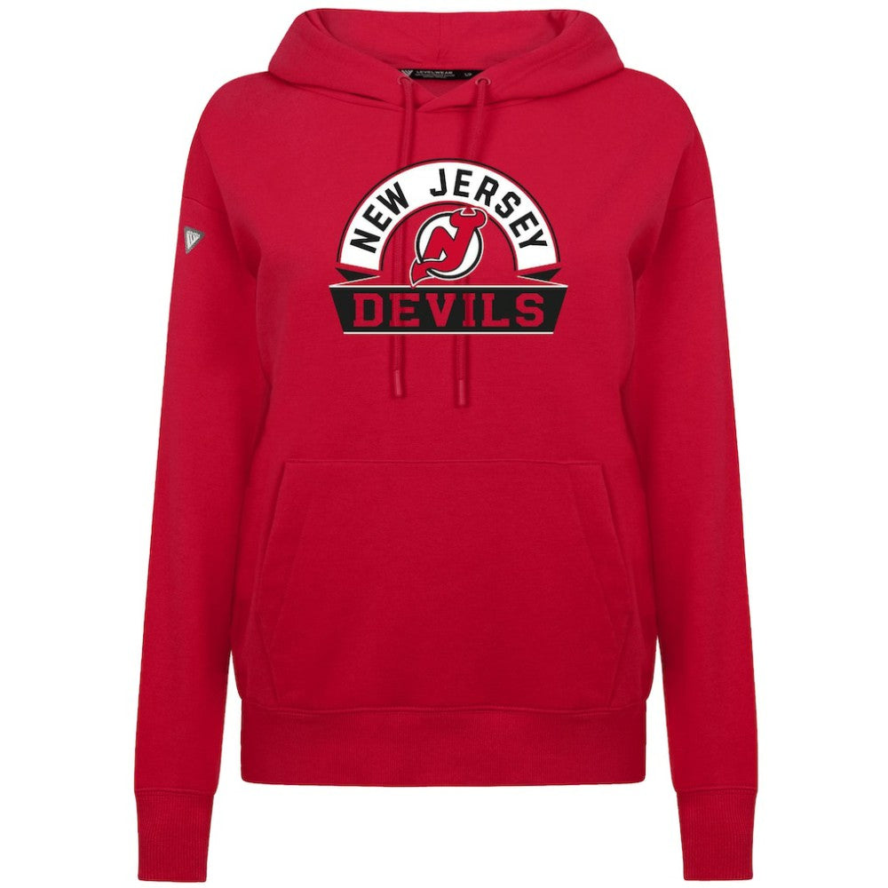 New Jersey Devils - Levelwear Women's Adorn Banner Arch Pullover Hoodie Red