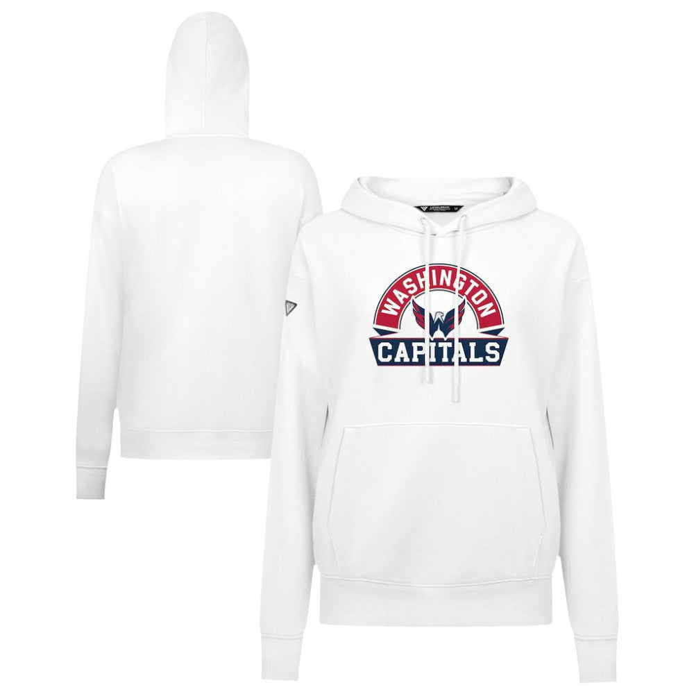 Washington Capitals Levelwear Women's Adorn Banner Arch Pullover Hoodie White