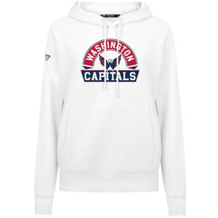 Washington Capitals Levelwear Women's Adorn Banner Arch Pullover Hoodie White
