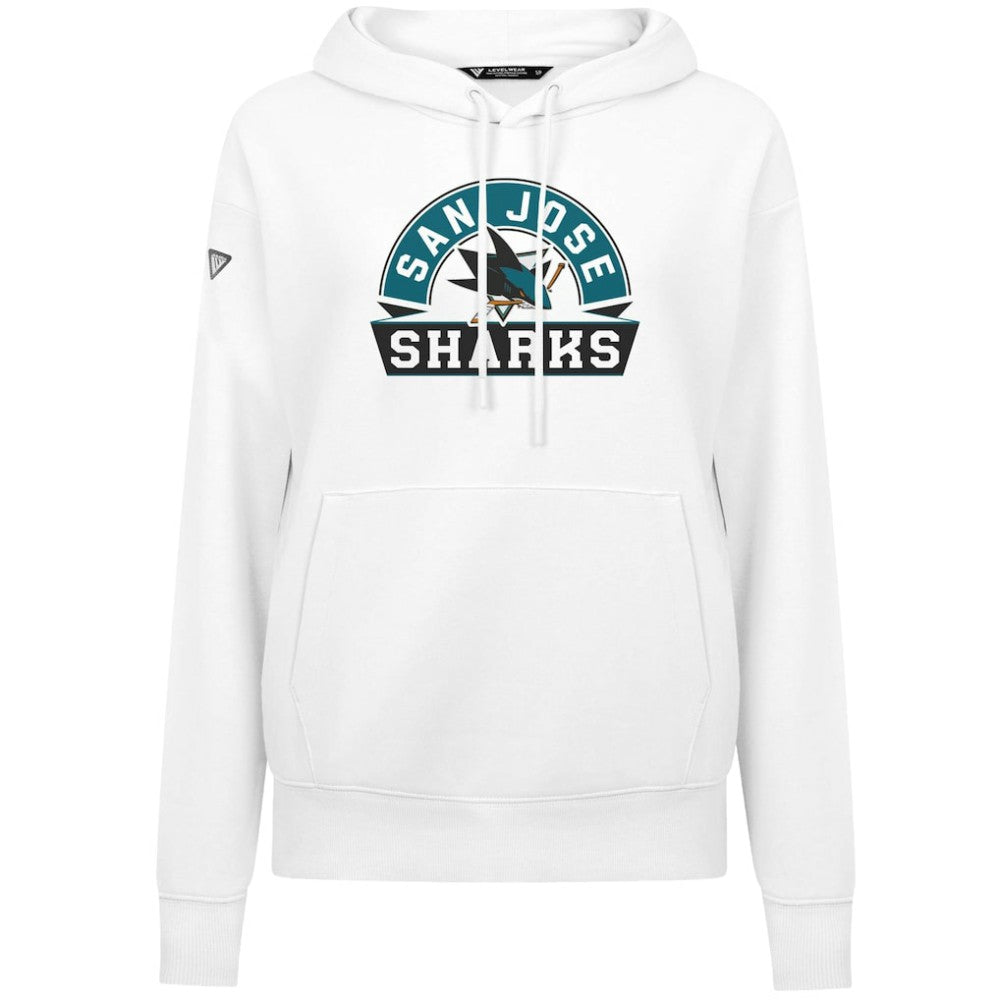 San Jose Sharks - Levelwear Women's Adorn Banner Arch Pullover Hoodie White