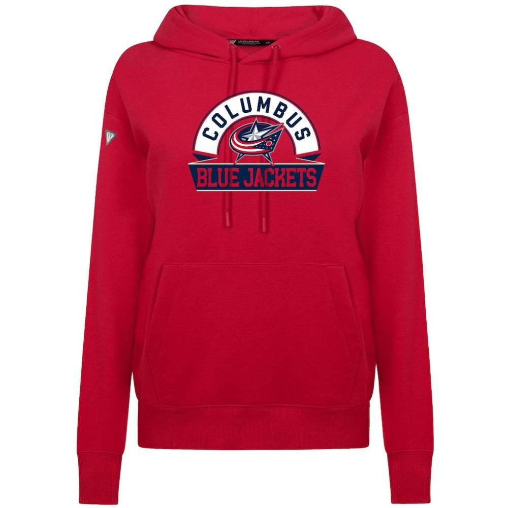 Columbus Blue Jackets - Levelwear Women's Adorn Banner Arch Pullover Hoodie Red