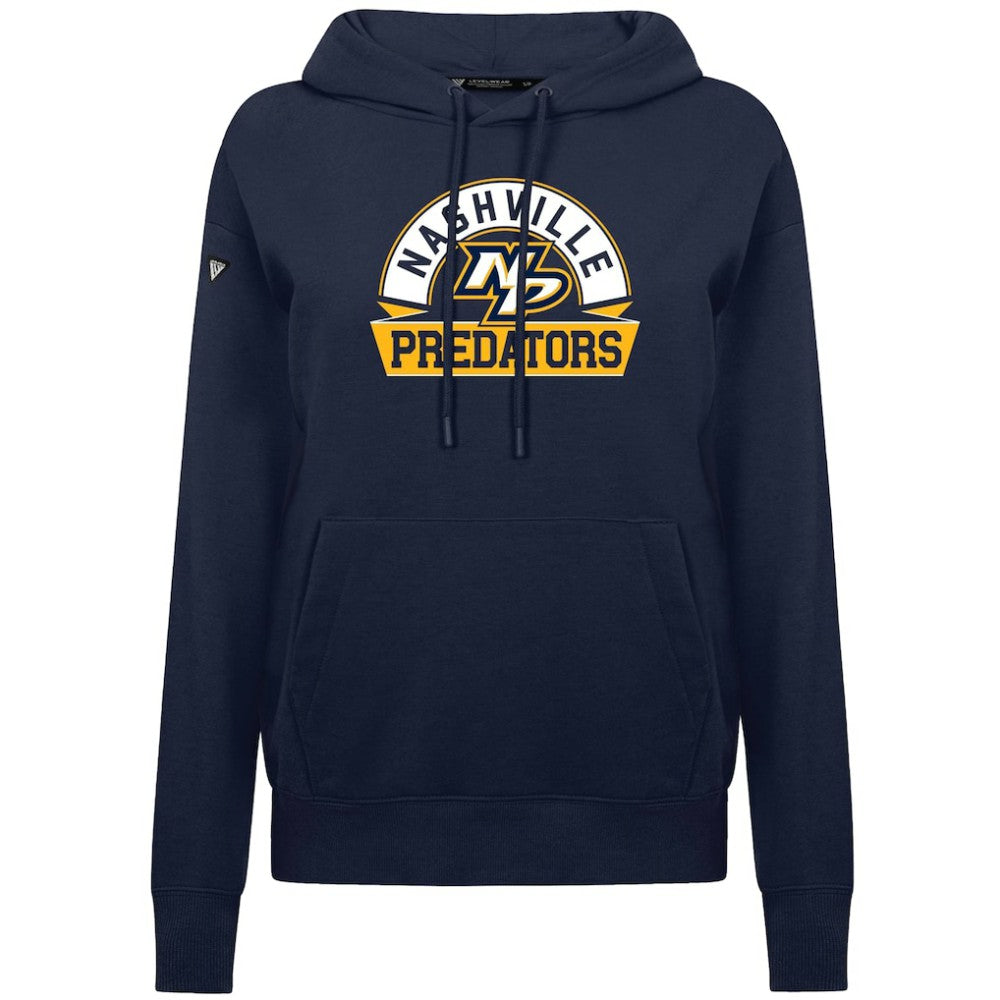 Nashville Predators - Levelwear Women's Adorn Banner Arch Pullover Hoodie Navy
