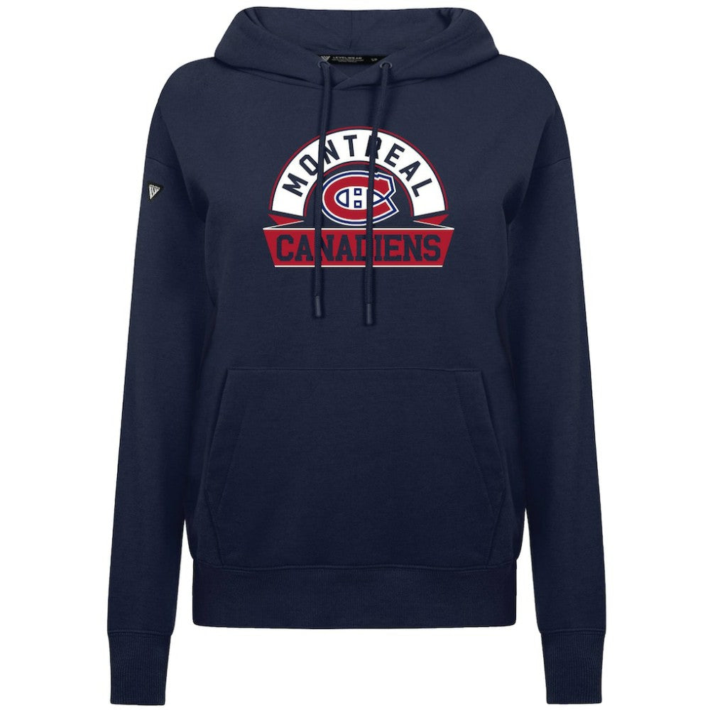 Montreal Canadiens - Levelwear Women's Adorn Banner Arch Pullover Hoodie Navy