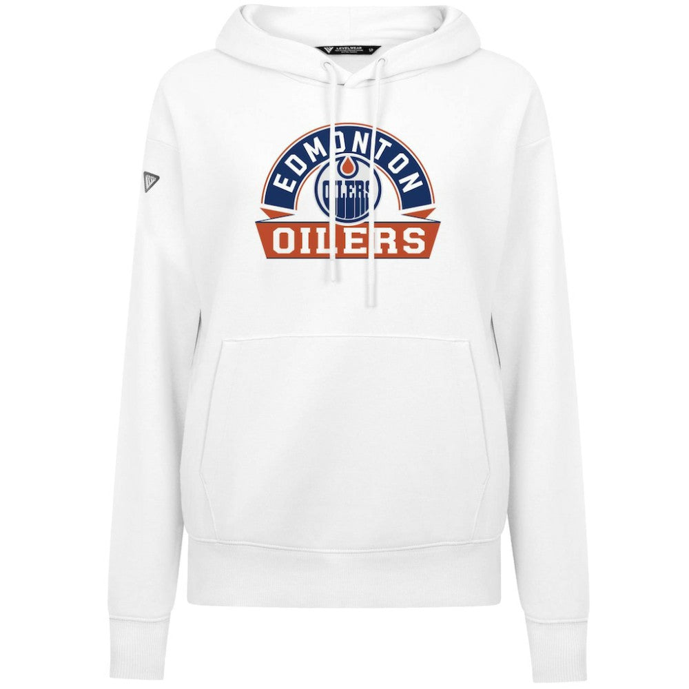 Edmonton Oilers - Levelwear Women's Adorn Banner Arch Pullover Hoodie White