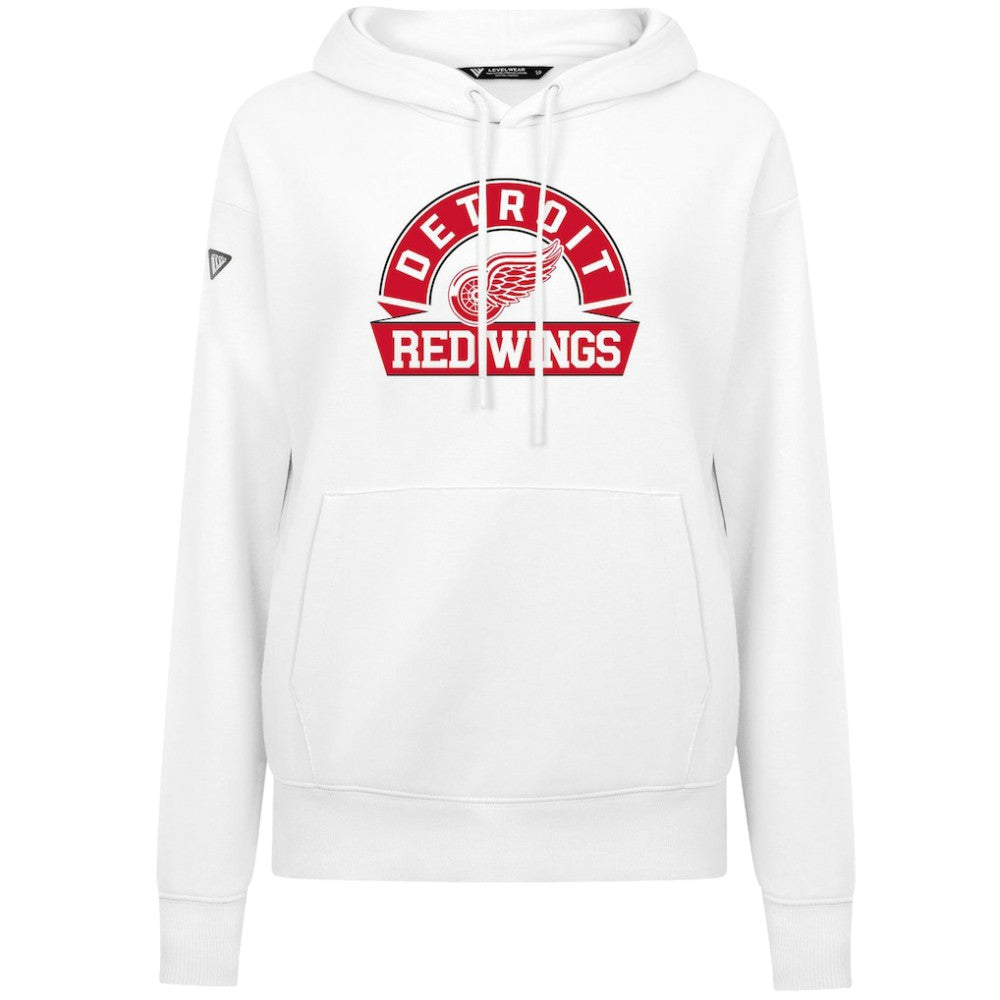 Detroit Red Wings - Levelwear Women's Adorn Banner Arch Pullover Hoodie White
