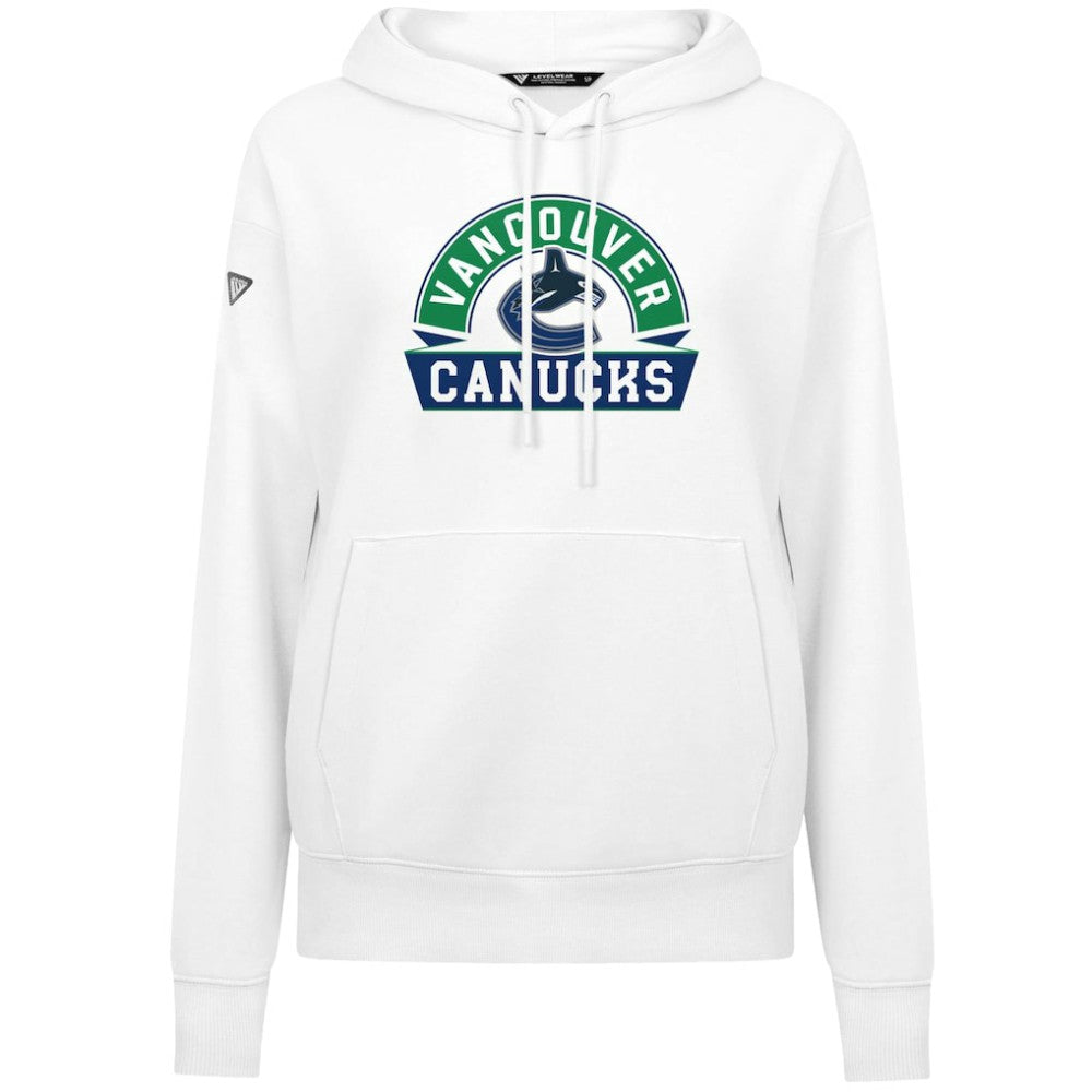 Vancouver Canucks - Levelwear Women's Adorn Banner Arch Pullover Hoodie White