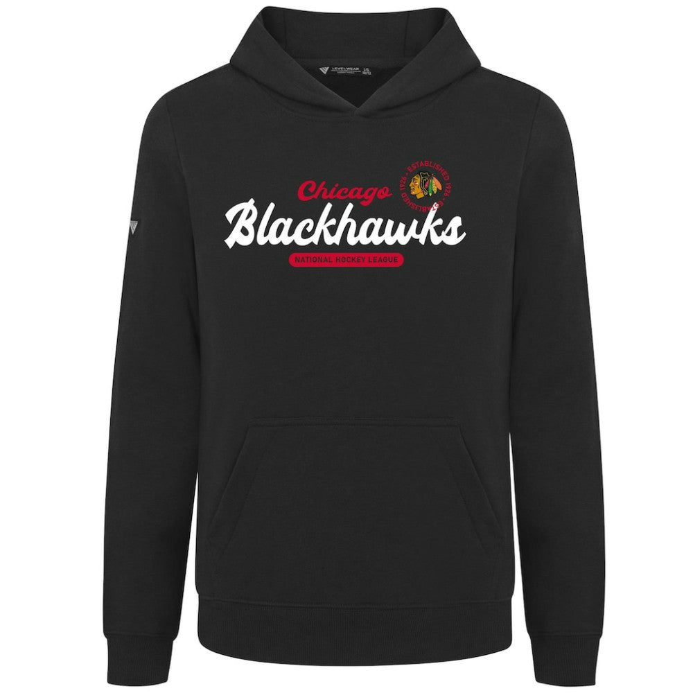 Chicago Blackhawks Levelwear Youth Podium Monument Pullover Hoodie Black