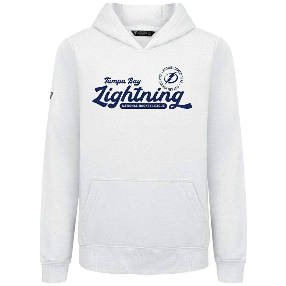 Tampa Bay Lightning - Levelwear Youth Podium Monument Pullover Hoodie White