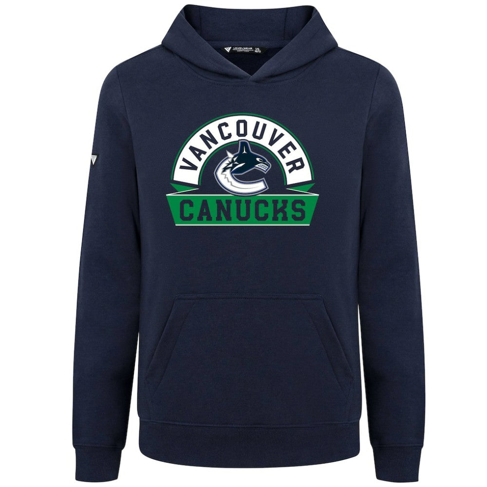 Vancouver Canucks - Levelwear Youth Podium Banner Arch Pullover Hoodie Navy