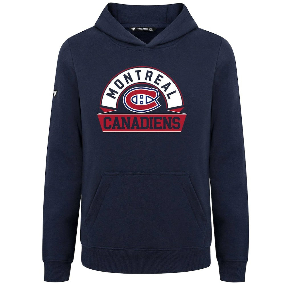 Montreal Canadiens - Levelwear Youth Podium Banner Arch Pullover Hoodie Navy