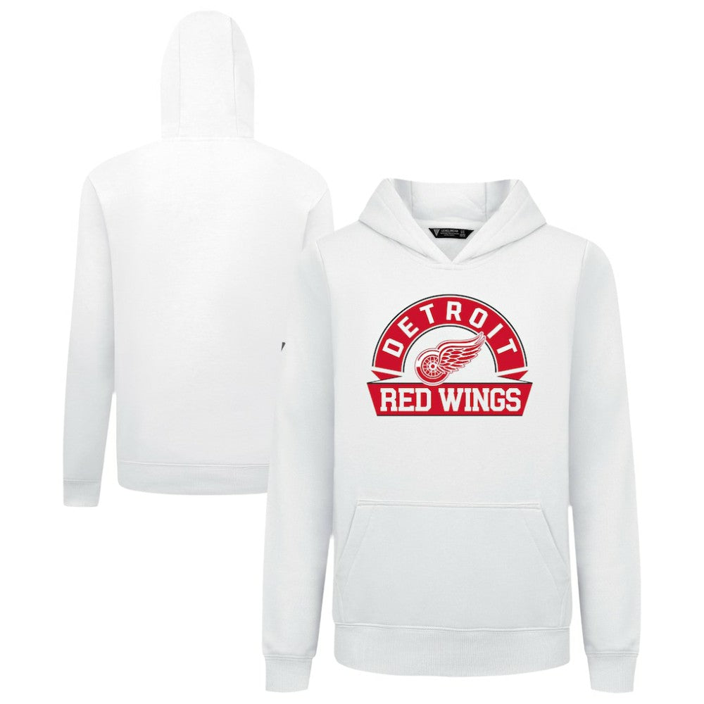 Detroit Red Wings - Levelwear Youth Podium Banner Arch Pullover Hoodie White