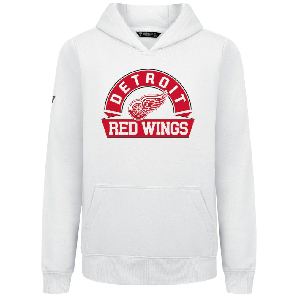 Detroit Red Wings - Levelwear Youth Podium Banner Arch Pullover Hoodie White