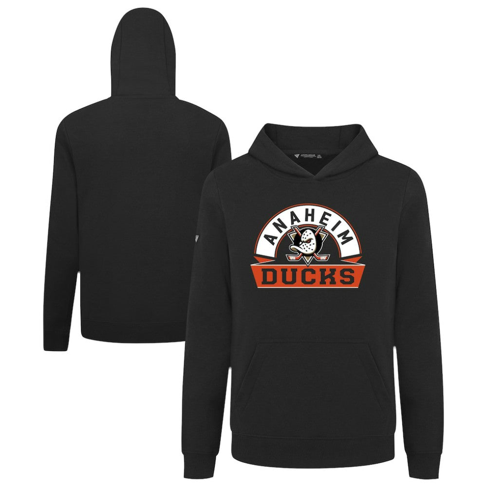 Anaheim Ducks - Levelwear Youth Podium Banner Arch Pullover Hoodie Black