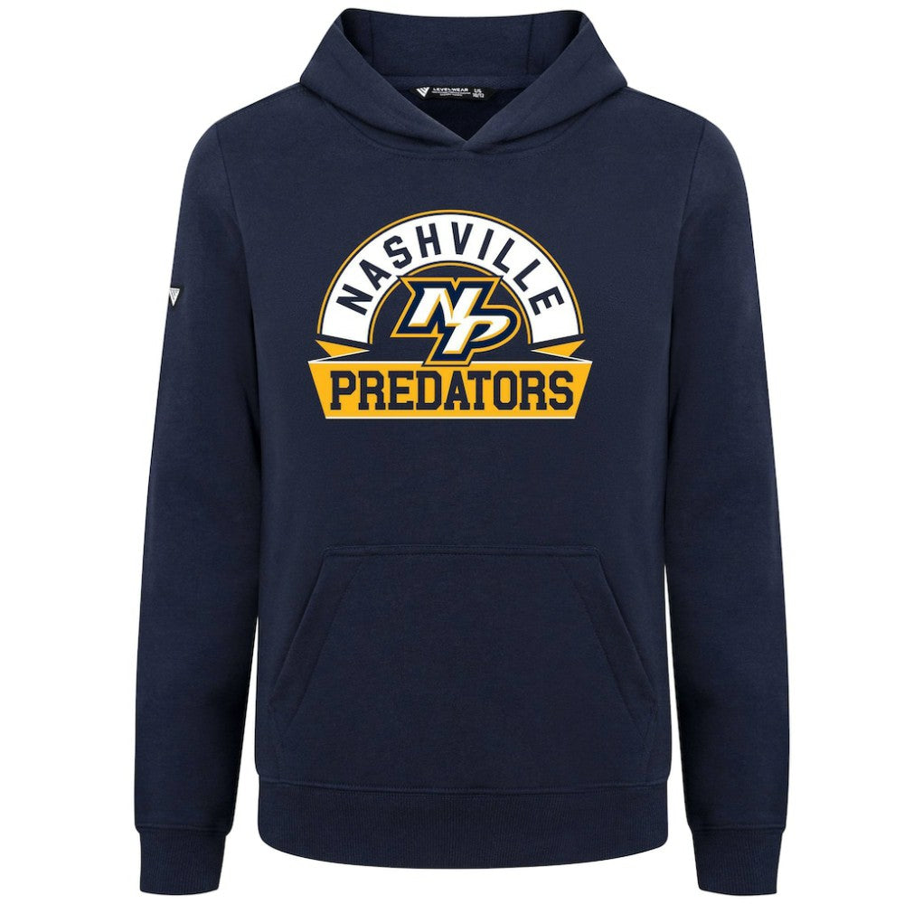 Nashville Predators - Levelwear Youth Podium Banner Arch Pullover Hoodie Navy