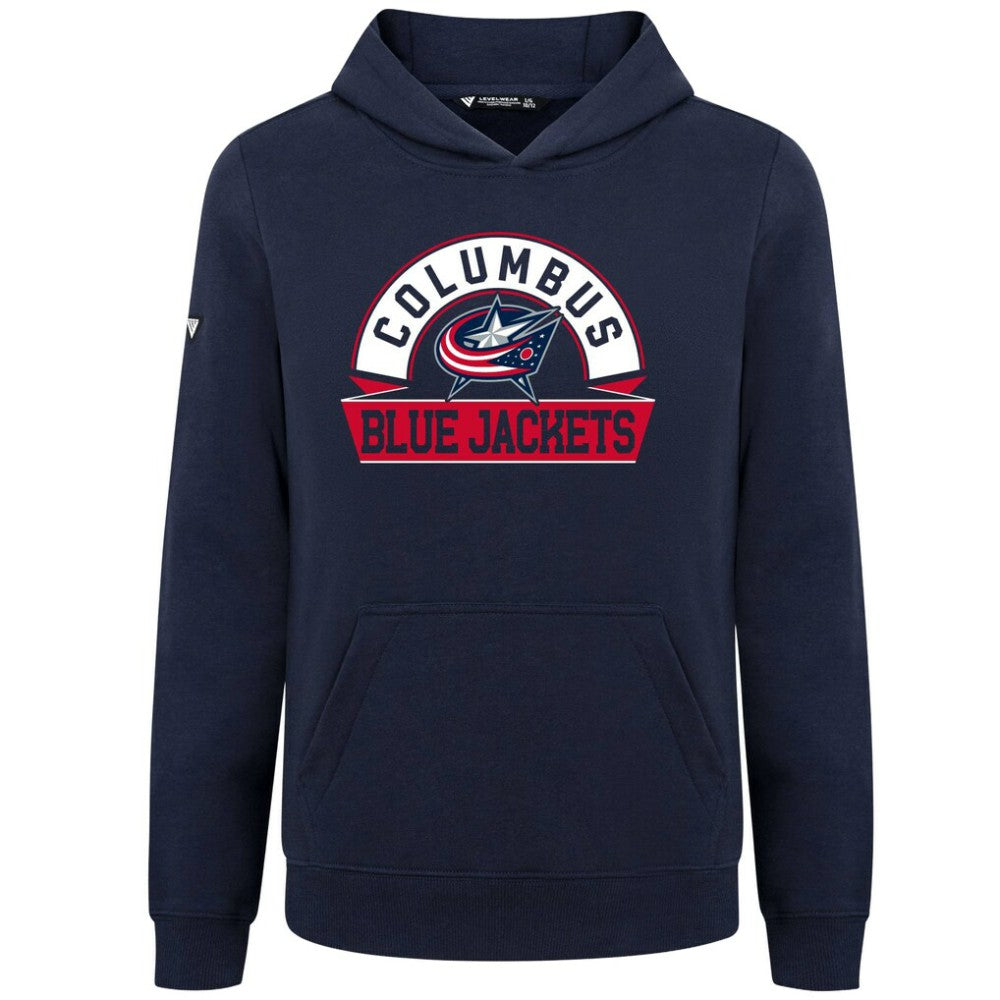 Columbus Blue Jackets - Levelwear Youth Podium Banner Arch Pullover Hoodie Navy
