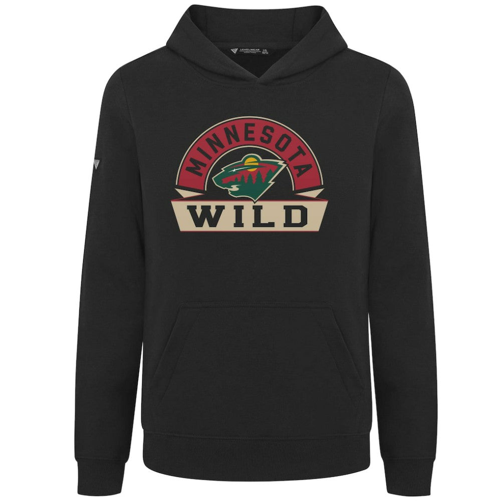 Minnesota Wild - Levelwear Youth Podium Banner Arch Pullover Hoodie Black