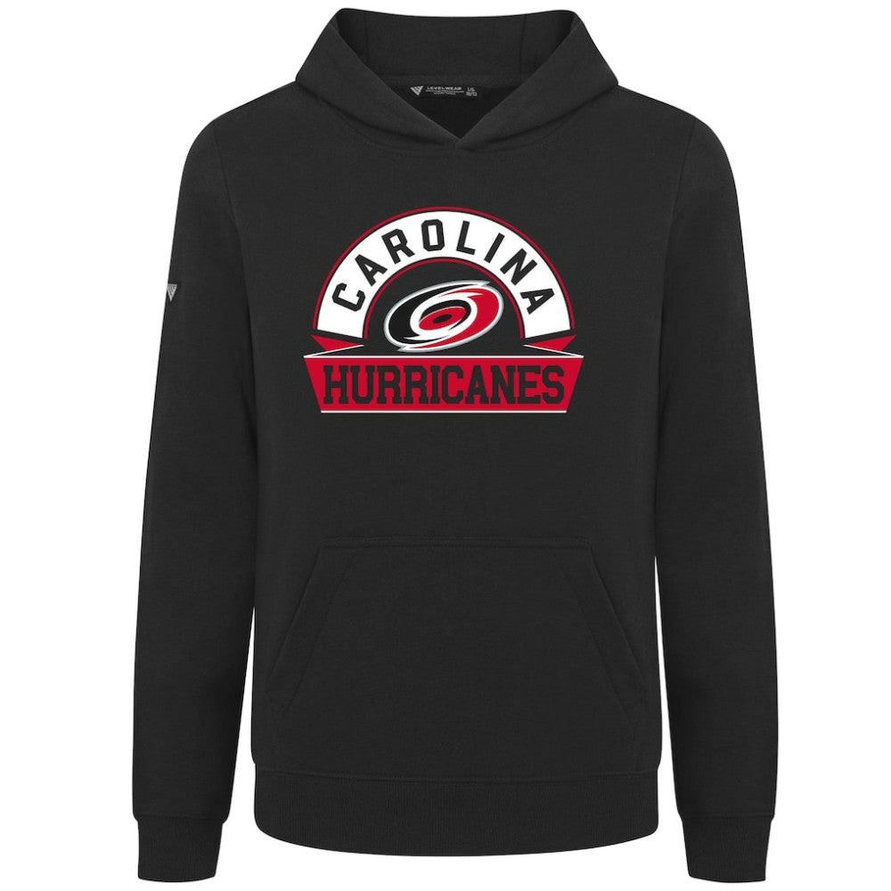 Carolina Hurricanes - Levelwear Youth Podium Banner Arch Pullover Hoodie Black