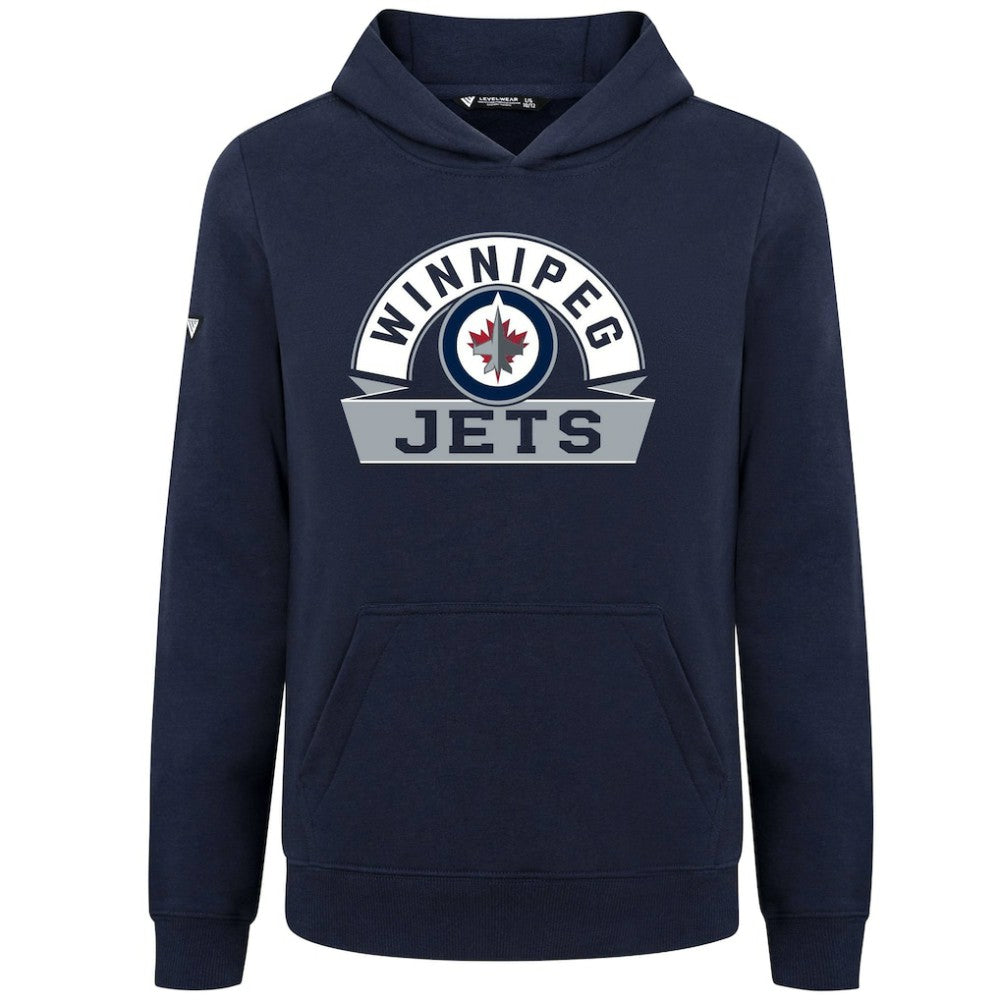 Winnipeg Jets - Levelwear Youth Podium Banner Arch Pullover Hoodie Navy