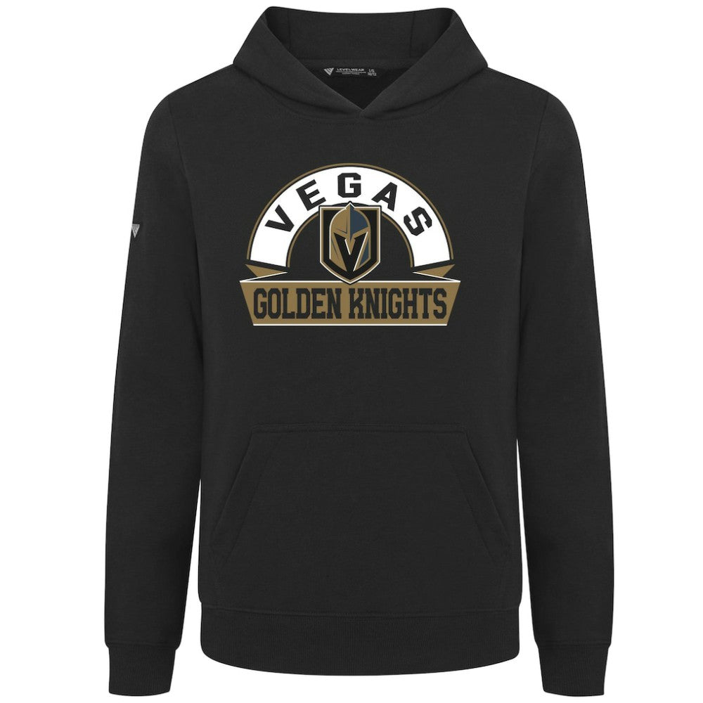 Vegas Golden Knights Levelwear Youth Podium Banner Arch Pullover Hoodie Black