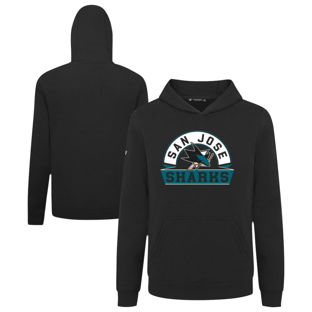 San Jose Sharks - Levelwear Youth Podium Banner Arch Pullover Hoodie Black