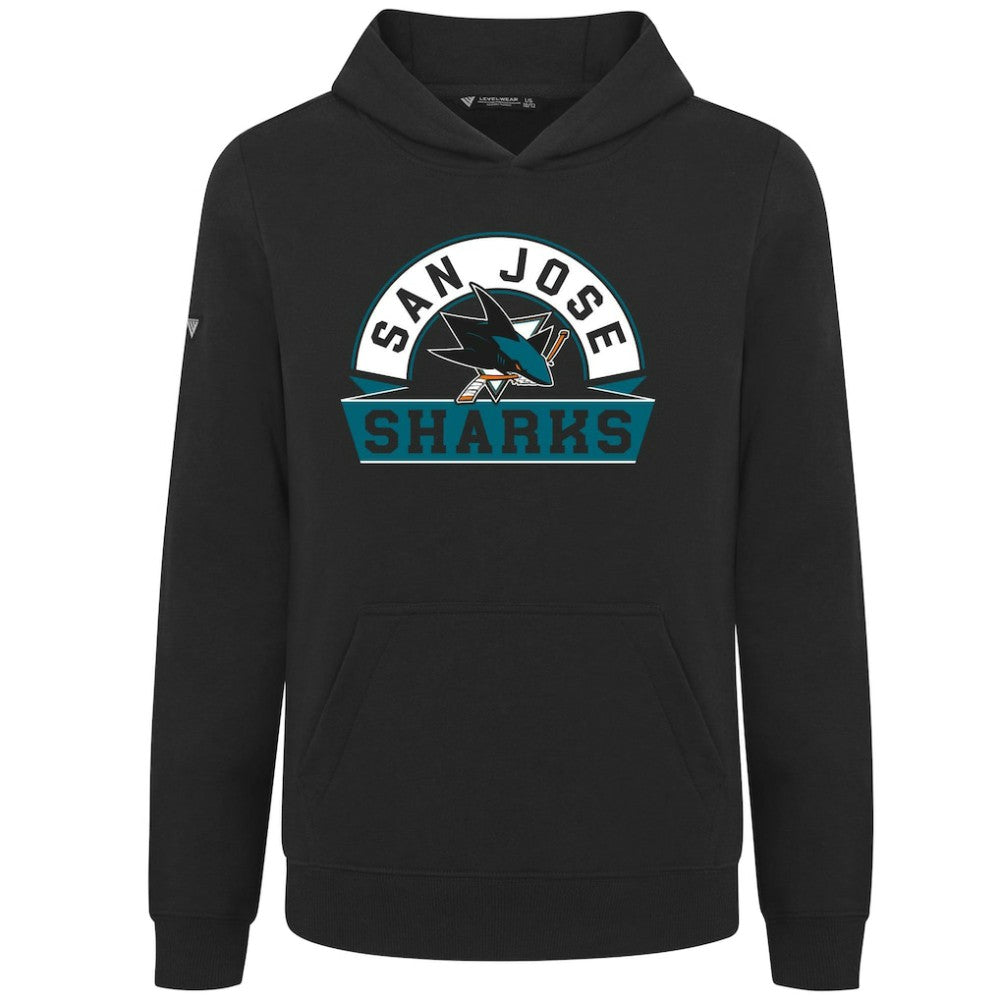 San Jose Sharks - Levelwear Youth Podium Banner Arch Pullover Hoodie Black