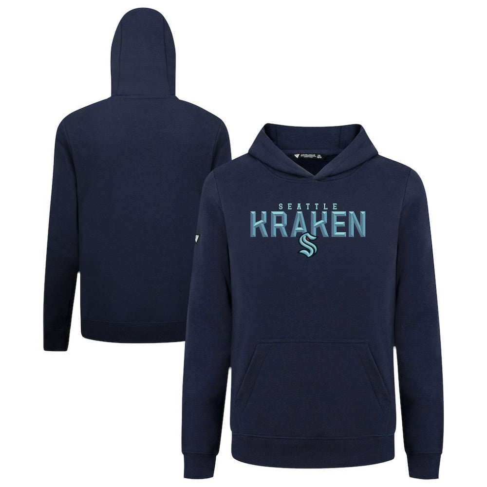 Seattle Kraken Levelwear Youth Podium Carve Pullover Hoodie Navy