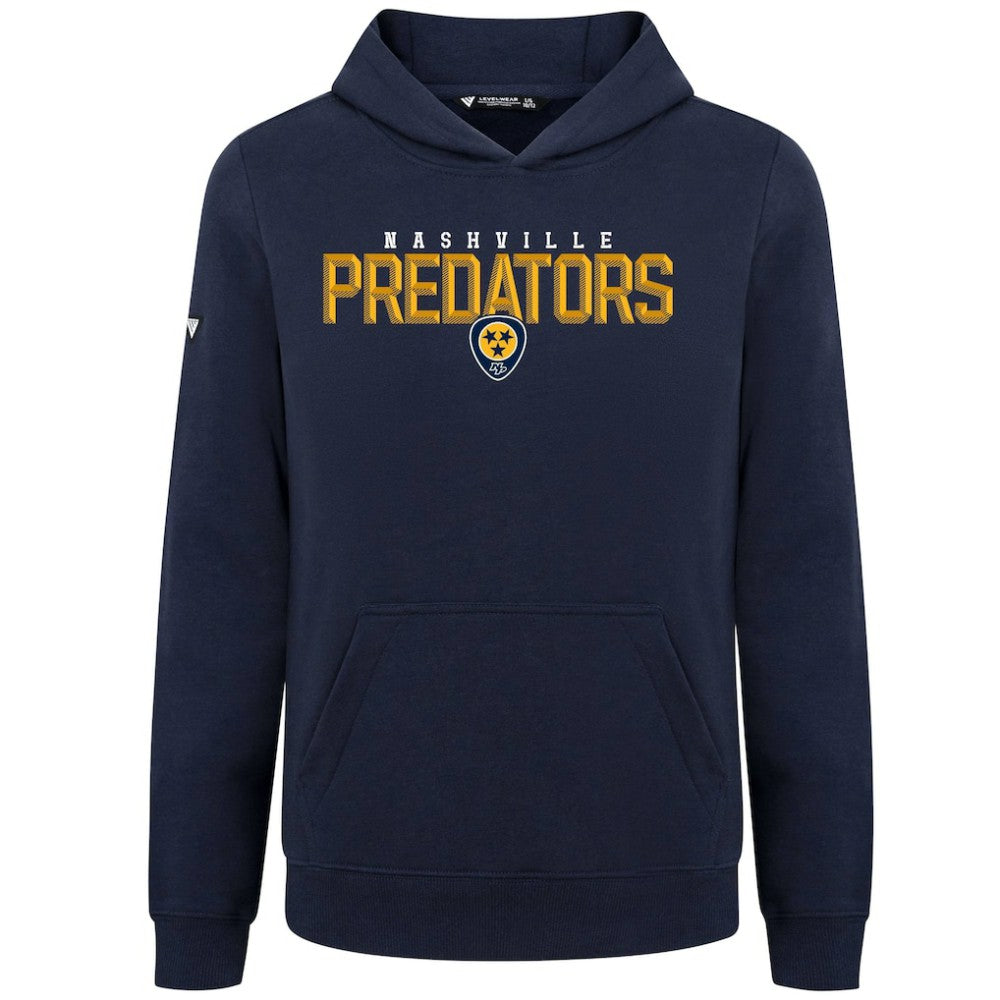 Nashville Predators - Levelwear Youth Podium Carve Pullover Hoodie Navy