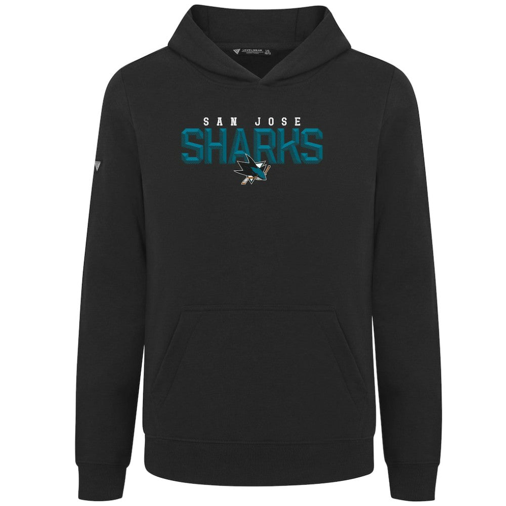 San Jose Sharks - Levelwear Youth Podium Carve Pullover Hoodie Black