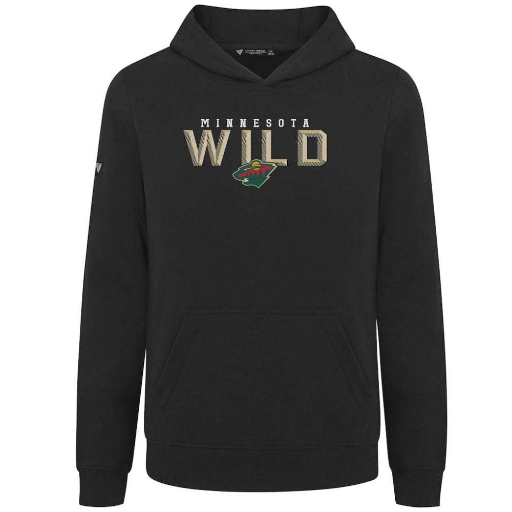 Minnesota Wild - Levelwear Youth Podium Carve Pullover Hoodie Black