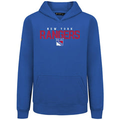 New York Rangers Levelwear Youth Podium Carve Pullover Hoodie Royal