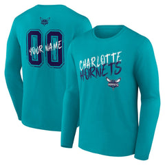 NBA - Charlotte Hornets Hustle Custom Long Sleeve T-Shirt - Teal