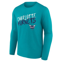 NBA - Charlotte Hornets Hustle Custom Long Sleeve T-Shirt - Teal