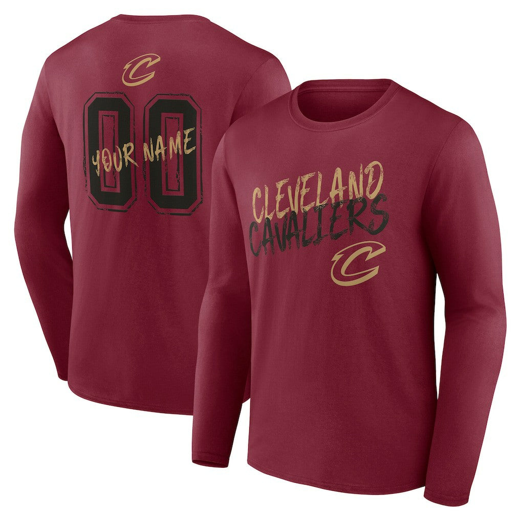 NBA - Cleveland Cavaliers Hustle Custom Long Sleeve T-Shirt - Wine