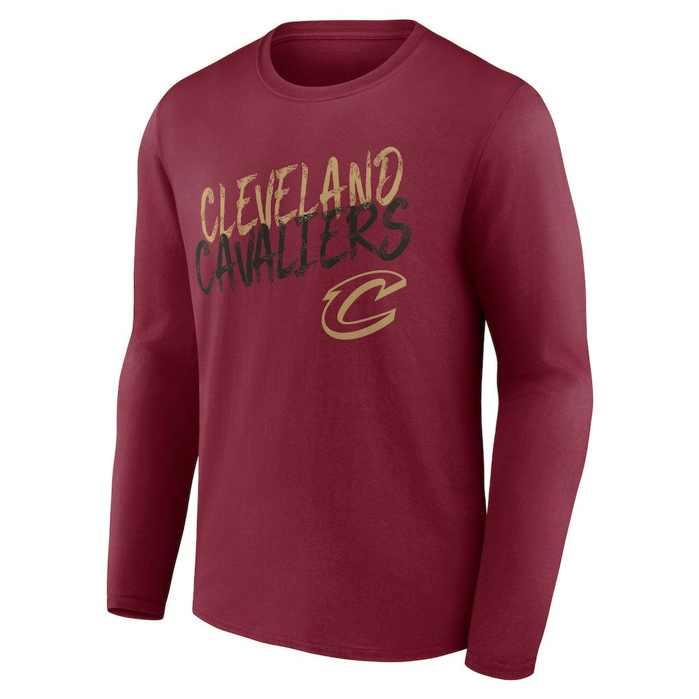 NBA - Cleveland Cavaliers Hustle Custom Long Sleeve T-Shirt - Wine