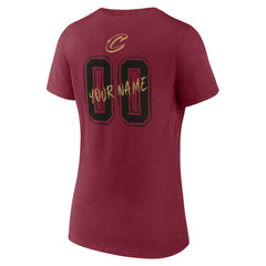 NBA - Cleveland Cavaliers Women's Hustle Custom V-Neck T-Shirt - Wine