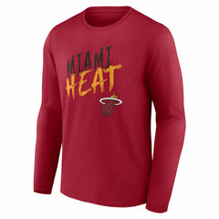 NBA - Miami Heat Hustle Custom Long Sleeve T-Shirt - Red