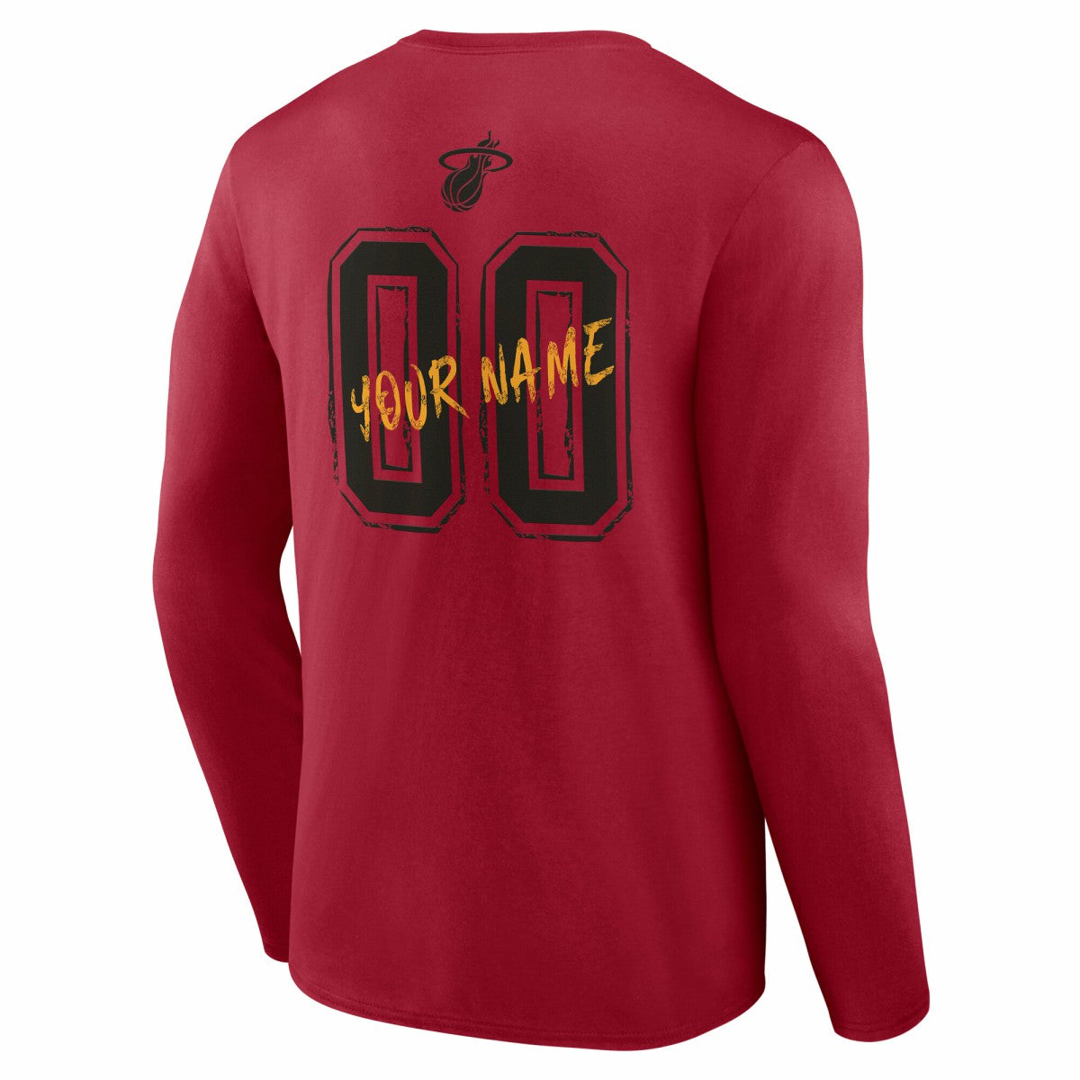 NBA - Miami Heat Hustle Custom Long Sleeve T-Shirt - Red
