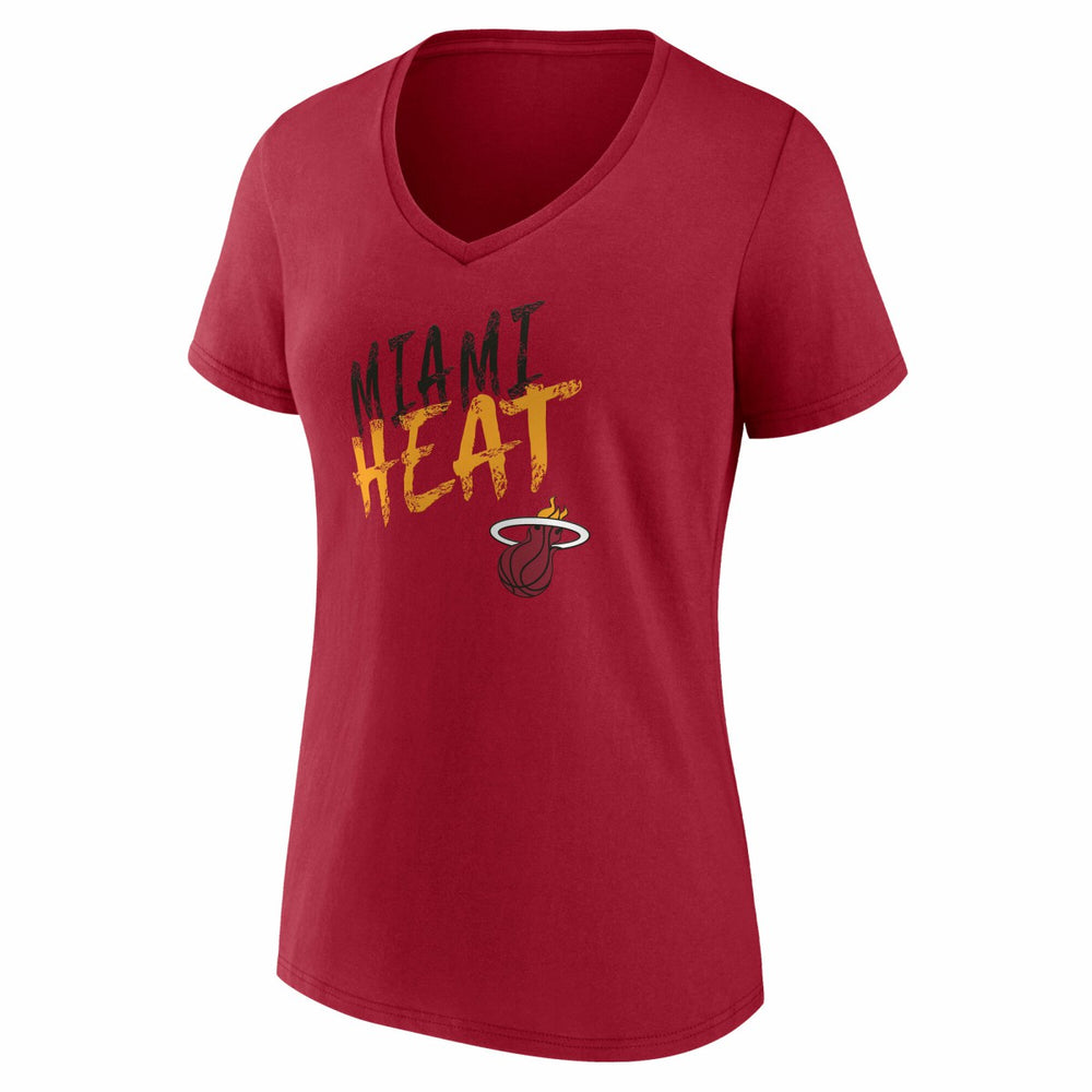 NBA - Miami Heat Women's Hustle Custom V-Neck T-Shirt - Red
