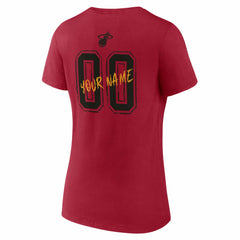 NBA - Miami Heat Women's Hustle Custom V-Neck T-Shirt - Red