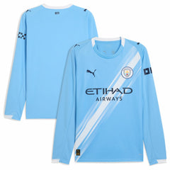 Puma Manchester City 2025/26 Home Replica Long Sleeve Jerseys - Sky Blue
