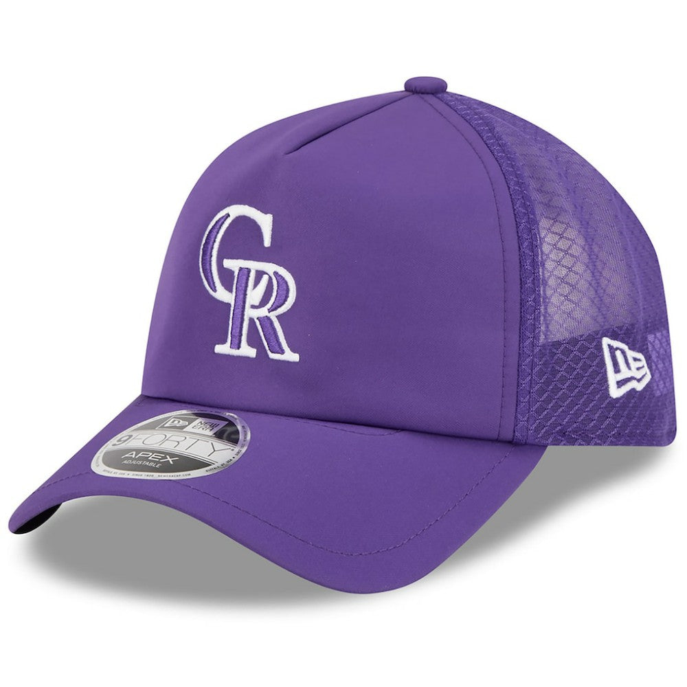 Colorado Rockies New Era 2026 Batting Practice Apex 9FORTY Adjustable Trucker Hat On Sale